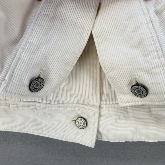 Gap Women's Sherpa Fleece Lined White Corduroy Jacket XL White Jean Jacket - Picture 5 of 12